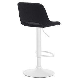 Avis Decoshop26 Tabouret de bar chaise haute x1 avec repose-pieds en tissu noir piètement métallique blanc 10_0004619