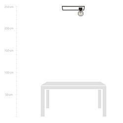 EPIKASA Plafonnier Imago, Noir, Acier, 50x21x18 cm
