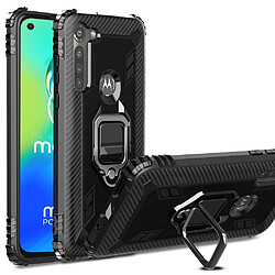 Coque en TPU résistant aux chutes avec béquille noir pour votre Motorola Moto G8 Power