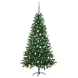 vidaXL Arbre de Noël artificiel pré-éclairé et boules 180 cm vert