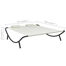 vidaXL Chaise longue d'extérieur Tissu Crème pas cher