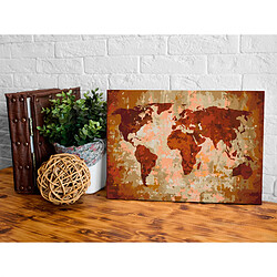 Decoshop26 Tableau à peindre soi-même peinture par numéros motif Carte du monde (couleurs de la terre) 60x40 cm TPN110034