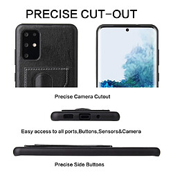 Coque en TPU + PU avec béquille et porte-carte noir pour votre Samsung Galaxy S20