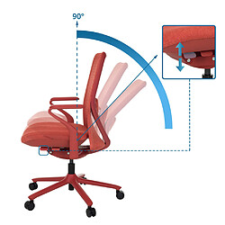 Chaise de bureau / chaise pivotante VERVIO dossier résille 3D / assise tissu rouge hjh OFFICE