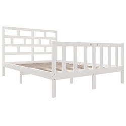 Avis Maison Chic Lit adulte - Lit simple Cadre de lit,Structure du lit Contemporain Blanc Bois de pin massif 120x200 cm -MN30420