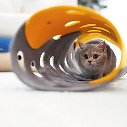 Universal Chat jouant tunnel caché jouet chaton tapis de tunnel pliable avec plusieurs trous de traçage lit tubes de tunnel | jouet chat (jaune et gris) pas cher