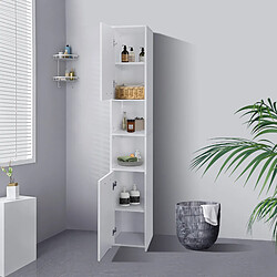 ML DESIGN MODERN LIVING Meuble haute salle de bain colonne étroite de rangement blanc MDF 30x190x30 cm