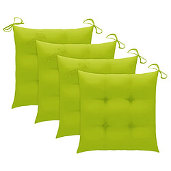 Avis Maison Chic Lot de 4 Chaises de jardin avec coussins | chaises Relax d'extérieur vert vif Bois de teck -GKD36341