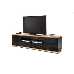 Acheter Pegane Meuble TV en laqué noir brillant - L202 x H54 x P40 cm