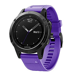 Bracelet en silicone attache rapide, réglable avec boucle noire, violet pour votre Garmin Fenix 7