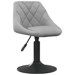 vidaXL Tabouret de bar Gris clair Velours