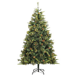 vidaXL Sapin de Noël artificiel articulé avec pommes de pin 180 cm