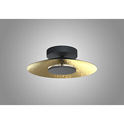 Inspired Plafonnier rond de 40 cm, LED 20 W, 3 000 K, 1 400 lm, feuille d'or/noir, 3 ans de garantie