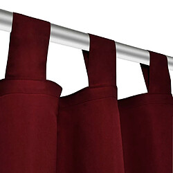 Avis vidaXL 2 pcs Rideau à Passant Micro Satin Bordeaux 140 x 225 cm