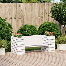 Avis Maison Chic Banc d'extérieur | Banc avec jardinières blanc 167,5x60x65 cm bois massif de pin -GKD33319