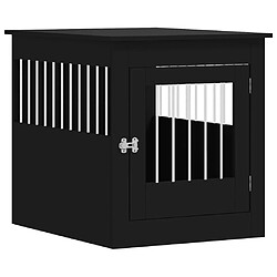 vidaXL Meuble de cage pour chiens noir 64,5x80x71 cm bois d'ingénierie