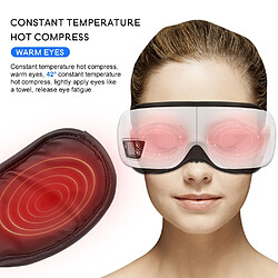 Universal Masseur d'yeux intelligent Pression électrique Effet curatif Vibration Chauffage Air Pression Masque de sommeil Bluetooth Musique Outil de soins des yeux | Appareil de beauté à domicile (blanc) pas cher