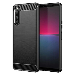 Htdmobiles Coque pour Sony Xperia 10 V - housse etui silicone gel carbone + verre trempe - NOIR