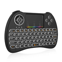 Avis Wewoo Pour PC, TV Noir H9 2.4 GHz Mini Sans Fil Air Souris QWERTY Clavier avec Rétro-Éclairage Coloré et Touchpad