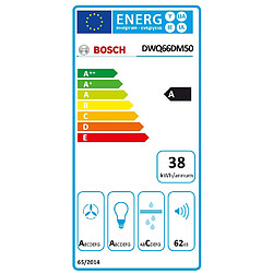 Hotte décorative murale 60cm 62db 610m3/h inox - dwq66dm50 - BOSCH