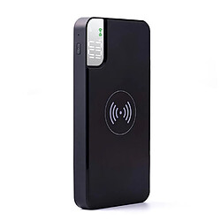 Chrono Qi Banque d'alimentation sans Fil, Chargeur Portable sans Fil 10000mAh, avec Affichage à LED Câble intégré Bloc de Batterie Externe Ultra-Compact Device,(noir)