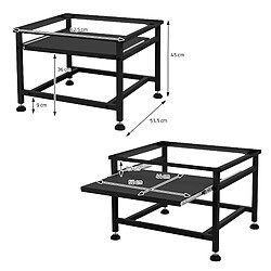 ML-Design Socle de machine à laver avec étagère extensible base sèche-linge en acier noir pas cher