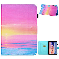 Etui en PU impression de motifs avec support et porte-cartes lueur du coucher de soleil pour votre Huawei MediaPad T5 10.1