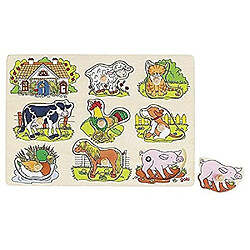 goki Plug Animal Sounds Farm Puzzle (8 piAces)