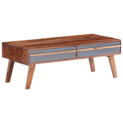 ComfortXL Table Basse Gris 110x50x40 Cm Bois Massif