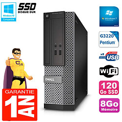 PC DELL 3020 SFF Intel G3220 RAM 8Go Disque Dur 120 Go SSD Graveur DVD Wifi W7 - Occasion