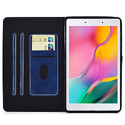 Etui en PU avec support et porte-carte pour votre Samsung Galaxy Tab A 8.0 (2019) SM-T290 (Wi-Fi)/SM-T295 (LTE) - bleu