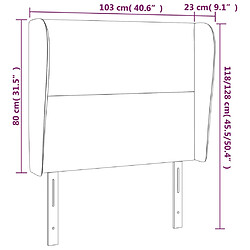 Acheter vidaXL Tête de lit avec oreilles Cappuccino 103x23x118/128 cm