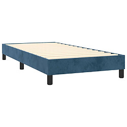 Avis vidaXL Cadre de lit sans matelas bleu foncé 90x200 cm velours