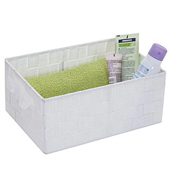 Decoshop26 Panier de rangement stockage panier décoratif 12x28x20cm blanc 04_0003768