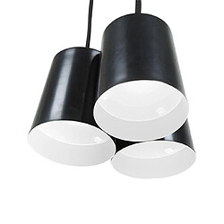 Mes Suspension 3 lampes 27x27x120 cm en métal noir