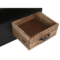 Avis Pegane Meuble TV en bois de manguier coloris noir/marron - Longueur 125 x Hauteur 55 x Profondeur 40 cm