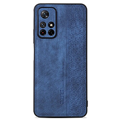 Coque en TPU + PU AZNS pour votre Xiaomi Redmi Note 11T 5G/Note 11S 5G/Note 11 5G (MediaTek)/Poco M4 Pro 5G - bleu