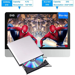 Avis Lecteur DVD Blu Ray externe Lecteur CD DVD Blu Ray 3D, USB 3.0 et Type-C Lecteur Blu-ray portable optique mince