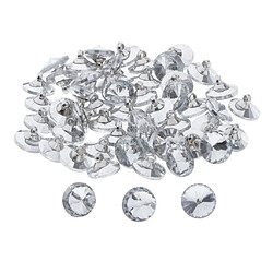 Avis 50pcs 14mm Boutons En Cristal D'artisanat Pour La Couture De Vêtements Clear_14cm