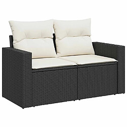 Avis vidaXL Salon de jardin 5 pcs avec coussins noir résine tressée