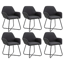 vidaXL Chaises à manger lot de 6 noir tissu 