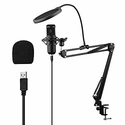 Justgreenbox Ensemble de microphone à condensateur USB avec pince de montage de bureau Support de bras en ciseaux Manchon de filtre anti-pop Câble de montage antichoc - 1005001626156364