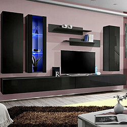 Paris Prix Meuble TV Mural Design Fly IV 320cm Noir