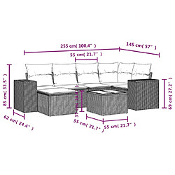 Avis Maison Chic Ensemble Tables et chaises d'extérieur 7pcs avec coussins,Salon de jardin noir résine tressée -GKD142007