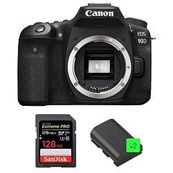 CANON EOS 90D Body + SANDISK Extreme Pro 128GB 170MB/s SDXC + CANON LP-E6N Battery * 2 pieces