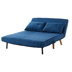 Acheter Vente-Unique Canapé 2 places convertible en tissu VALERIO - Bleu