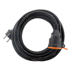 Rallonge étanche 2P H05VV-F 2x 1,5mm² 10m avec clip de fixation orange - Zenitech