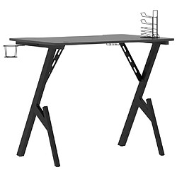 Acheter Helloshop26 Bureau table poste de travail meuble d'ordinateur informatique étude de jeu avec pieds en forme de Y 90 x 60 x 75 cm noir 02_0023772