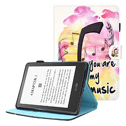 Etui en PU fermeture magnétique avec support et porte-cartes pour votre Amazon Kindle Paperwhite 5 (2021) - Musique