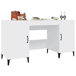 Acheter Maison Chic Bureau,Table de travail,bureau de travail pour chambre Blanc brillant 140x50x75 cm Bois d'ingénierie -GKD85472